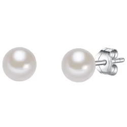 Valero Pearls Perlen-Ohrstecker Sterling Silber Süßwasser-Zuchtperle in Silber Ohrringe 1 ct Damen