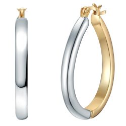 Lulu & Jane Creolen Metall-Legierung in Silber/Gelbgold Ohrringe 1 ct Damen