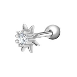 Glanzstücke München Ohrstecker Blume aus Sterling Silber in Silber mit Zirkonia Ohrringe 1 ct Damen