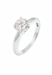 Elli - Ring Solitär Klassisch Mit Zirkonia, 54mm, Silber