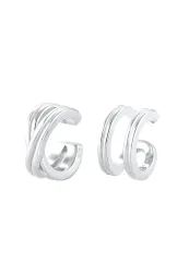 Elli Basic Set Earcuff Klemme Minimal Geo 925 Silber Ohrringe 1 ct Damen