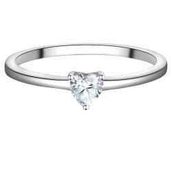 Trilani Ring Herz aus Sterling Silber in silber mit Zirkonia Ringe 1 ct Damen