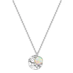 Glanzstücke München Halskette Kreis Sterling Silber Opal (synth.) in Silber Ketten 1 ct Damen