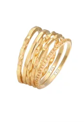 Elli - Ring Stapelringe Stacking 5Er Set, 58mm, Gold