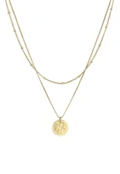 Elli Layer Plättchen Kugelkette Boho 2-lagig 925 Silber Ketten 1 ct Damen