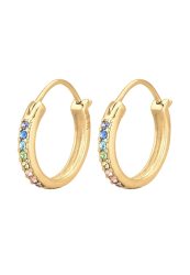 Elli Creole Regenbogen 925 Sterling Silber, mit Kristallen von Swarovski® Ohrringe 1 ct Damen