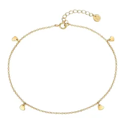 Glanzstücke München Fußkette Herz aus Sterling Silber in roségold Fußschmuck 1 ct Damen
