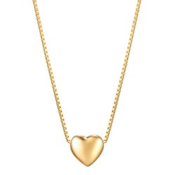 Glanzstücke München Halskette Herz aus Sterling Silber in gelbgold Ketten 1 ct Damen