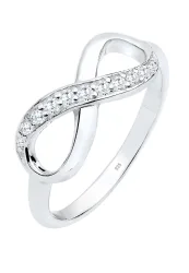 Elli - Ring Infinity Zirkonia Eye Catcher, 54mm, Weiss