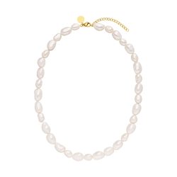 Purelei Keshi Moonlight Perlenkette 100% Edelstahl Ketten 1 ct Hellbraun Damen