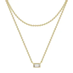 Glanzstücke München Halskette Sterling Silber Zirkonia in Gelbgold Ketten 1 ct Damen