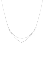 Elli - Halskette Layer Kristalle, 40cm, Silber