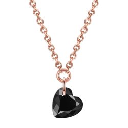 Glanzstücke München Halskette Herz Sterling Silber Spinell in Roségold Ketten 1 ct Damen