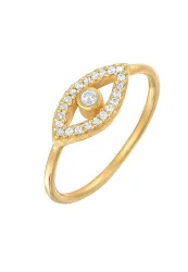 Elli Evil Eye Zirkonia Kristalle 925 Silber Ringe 1 ct Damen
