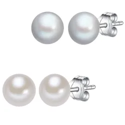 Lulu & Jane Perlen-Ohrstecker Sterling Silber Süßwasser-Zuchtperle in Silber Ohrringe 1 ct Damen