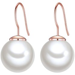 Lulu & Jane Perlen-Ohrhänger Metall-Legierung Muschelkernperle in Roségold Ohrringe 1 ct Damen