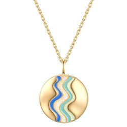 Glanzstücke München Halskette aus Sterling Silber in Gelbgold mit Opal Ketten 1 ct Damen