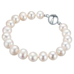 Valero Pearls Perlen-Armband Sterling Silber Süßwasser-Zuchtperle in Silber Armbänder & Armreife 1 ct Damen