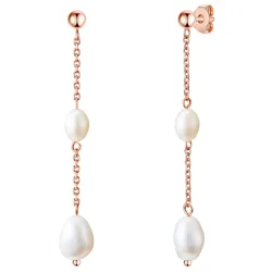 Valero Pearls - Ohrhänger, 59mm, Goldrosa