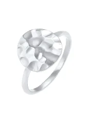 Elli Dot Plättchen Gehämmert 925 Silber Ringe 1 ct Damen