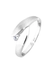 Elli - Ring Solitär Wickelring Zirkonia, 56mm, Weiss