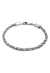 Kuzzoi - Armband Königskette Basic 925 Silber, 21cm, Taubengrau