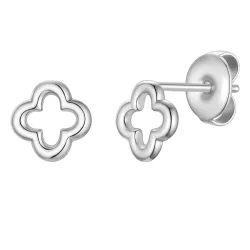 Glanzstücke München Ohrstecker Kleeblatt aus Edelstahl in silber Ohrringe 1 ct Damen