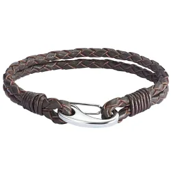 Rafaela Donata Ohrstecker Echtleder in Dunkelbraun Armbänder & Armreife 1 ct Damen