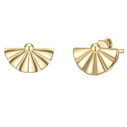 Lulu & Jane Ohrstecker Fächer aus Messing in Gelbgold Ohrringe 1 ct Damen