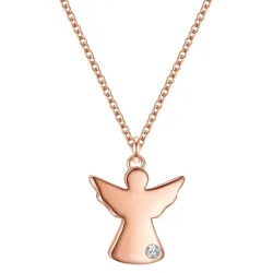 Glanzstücke München Halskette Engel aus Sterling Silber in roségold mit Lab Grown Diamond Ketten 1 ct Damen