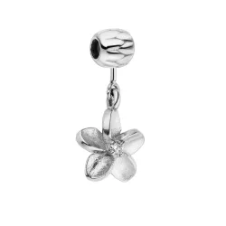 Purelei LEI Plumeria Charm 100% Edelstahl Charms & Anhänger 1 ct Grau