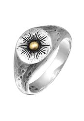 Haze & Glory Siegelring - Sun Lover Sonnen Motiv 925 Silber Ringe 1 ct Herren