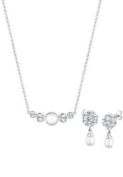 Elli PREMIUM Perle Kristalle 925 Silber Schmuck-Set 1 ct Damen