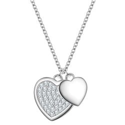 Rafaela Donata Halskette Herz aus Sterling Silber in Silber mit Zirkonia Ketten 1 ct Damen