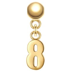 Glanzstücke München Charm Ziffer 8 aus Sterling Silber in Gelbdold Ketten 1 ct Damen
