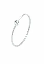 Elli, Elli - Ring Solitär Stapelring Kristall, 46mm, Silber