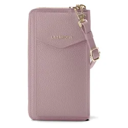 Lazarotti Bologna Leather Zip-Around Geldbörse Handytasche Leder 19 cm Portemonnaies 1 ct Silber Damen