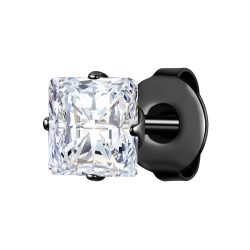 True Rebels Ohrstecker aus Edelstahl in Schwarz mit Zirkonia Ohrringe 1 ct Herren