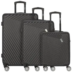 mano Don Carlo 4-Rollen Kofferset 3tlg. Reisetaschen 1 ct Schwarz Herren