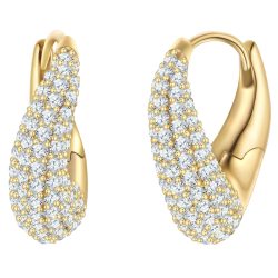 Glanzstücke München Creolen aus Sterling Silber in gelbgold mit Zirkonia Ohrringe 1 ct Damen