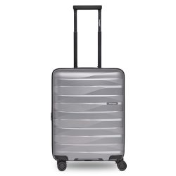 bergpfeil Travel 4-Rollen Kabinentrolley S 55 cm mit Dehnfalte Reisetaschen 1 ct Silber Herren
