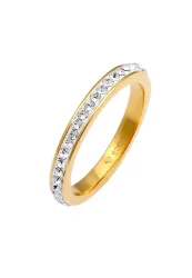 Elli - Ring Bandring Kristall Klassisch, 52mm, Gold