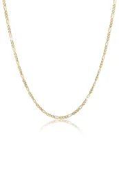 Kuzzoi - Halskette Männer Figarokette Massiv Oxidiert 925 Silber, 50 CM, Gold