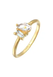 Elli PREMIUM Elli PREMIUM Ring Topas Tropfen Elegant 925 Silber vergoldet Ringe 1 ct Damen