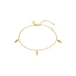 Purelei Akala Fußkette 100% Edelstahl Fußschmuck 1 ct Hellbraun Damen