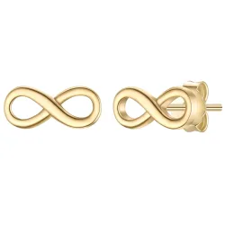 Glanzstücke München Ohrstecker Infinity aus Sterling Silber in gelbgold Ohrringe 1 ct Damen