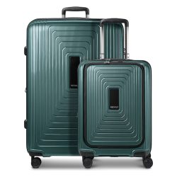 Redolz Essentials 14 4-Rollen Kofferset 2 tlg. Laptopfach mit Dehnfalte Reisetaschen 1 ct Grün Herren