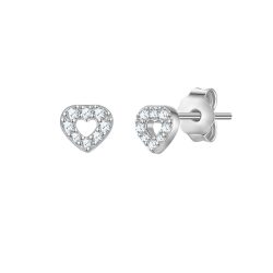 Glanzstücke München Ohrstecker Herz aus Sterling Silber in silber mit Zirkonia Ohrringe 1 ct Damen