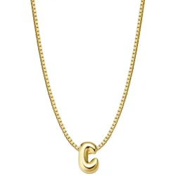 Glanzstücke München Halskette Buchstabe C aus Sterling Silber in gelbgold Ketten 1 ct Damen