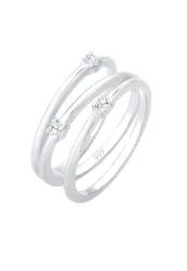 Elli - Ring Wickelring Filigran Zirkonia Trend 925 Silber, 58mm